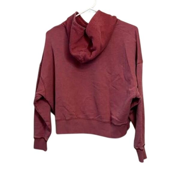 American Eagle Soft Terry Pullover Hoodie Sweatshirt Regular Fit Burgundy Sz XS - Picture 3 of 8